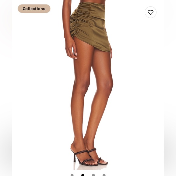 Silk Green Mini Skirt Size Small - Picture 2 of 4